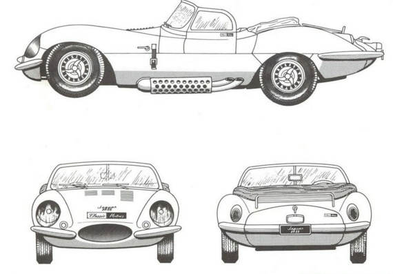 Jaguar XK-SS (Jaguar HK-SS) - drawings (figures) of the car